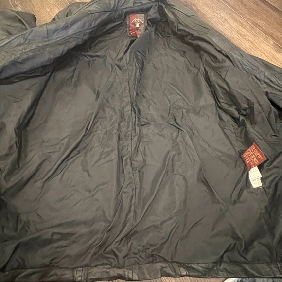 G3 Bomber Jacket Medium Leather Flight G-III Black HEAVY Grunge Y2K Vtg - Picture 8 of 13